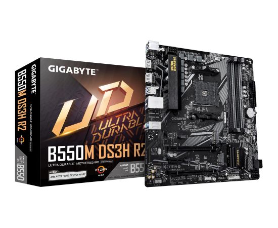 Mainboard GIGABYTE AMD B550 SAM4 Micro-ATX Memory DDR4 Memory slots 4 B550MDS3HR2 Mātes plates
