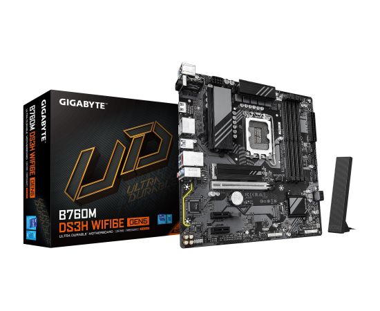 Mainboard GIGABYTE Intel B760 Express LGA1700 Micro-ATX Memory DDR5 Memory slots 4 B760MDS3HWF6EGEN5 Материнские платы