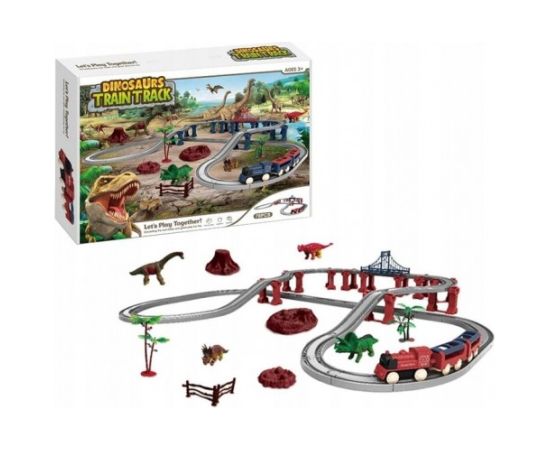 Trifox Dzelzceļš ar vilcienu un 2 vagoniem Dinozaura parks, 78 elem. uz baterijām 3+ HW21098676