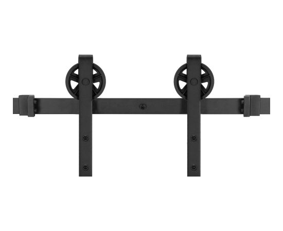 Bīdāmo durvju sistēma Springos HA5007, 183 cm, barn door, sliede ar furnitūru līdz 100 kg, melna