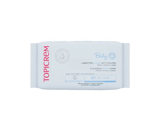 Topicrem Baby Cleansing Water Wipes ( 60 ks ) - Vlhčené ubrousky pro děti