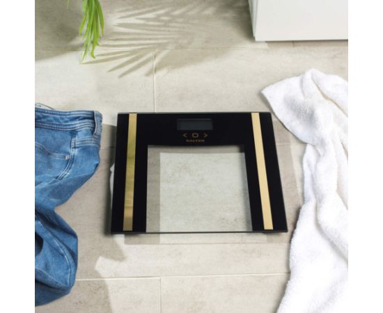 Salter SA00550BGCFAS Glass Analyser Bathroom Scale Black/Gold