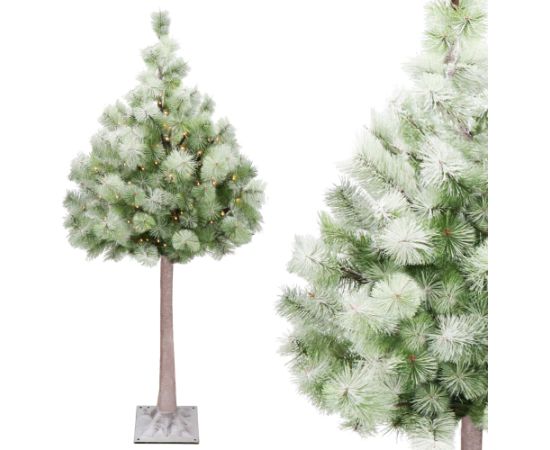 Mākslīgā eglīte uz stumbra ar apgaismojumu Springos CL0860, 128 LED, Ziemassvētku koks 150 cm, ar sniega efektu  Priekšrocības: