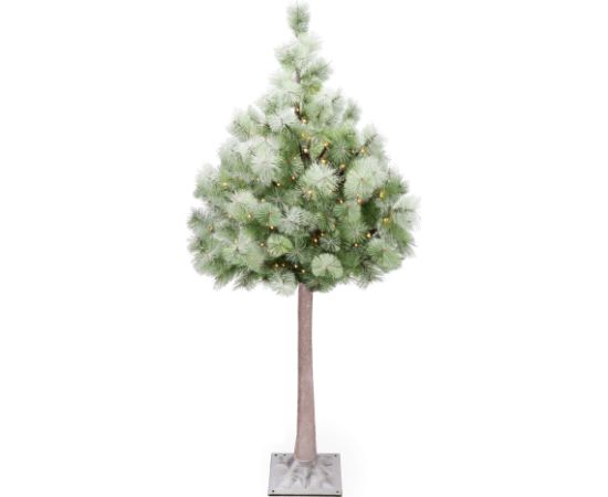 Mākslīgā eglīte uz stumbra ar apgaismojumu Springos CL0860, 128 LED, Ziemassvētku koks 150 cm, ar sniega efektu  Priekšrocības: