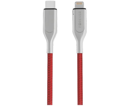 OEM Forever Core Utra Fast MFI PD kabelis USB-C - Lightning 1,5 m 2,4A sarkans