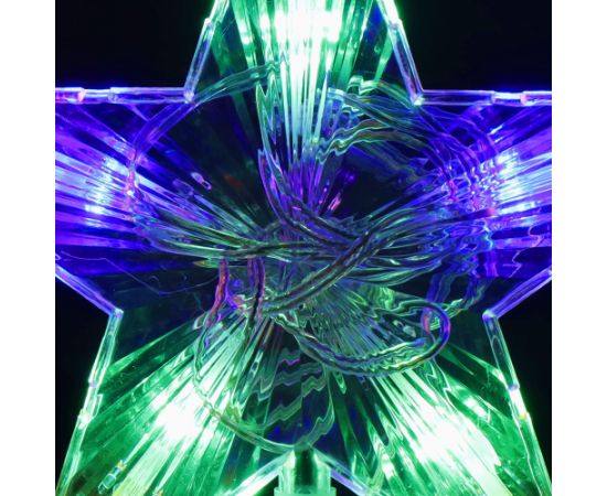 Ziemassvētku eglītes virsotnes zvaigzne Springos CL4129 10 LED, daudzkrāsaina