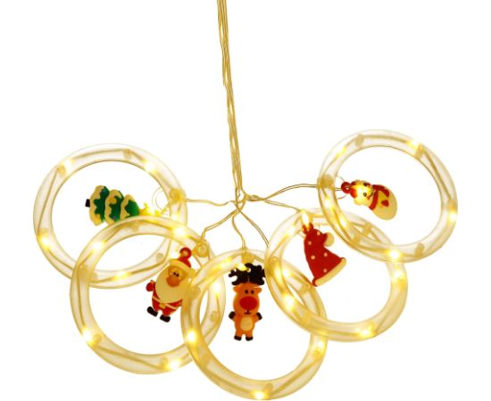 Световая штора Springos CL4042 110 LED гирлянда, USB-лампочки с фигурками, тёплый белый