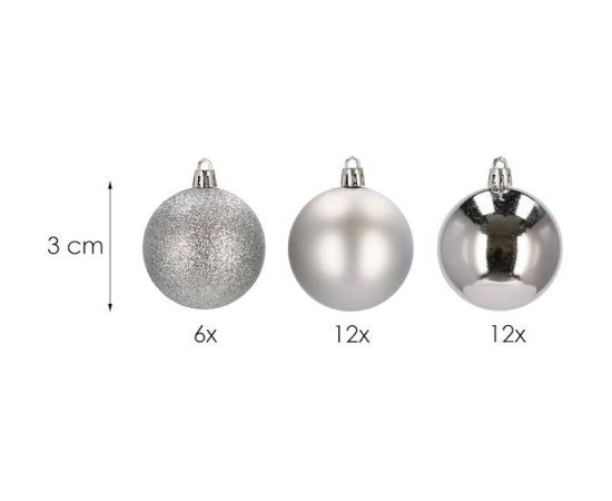Ziemassvētku bumbiņas Springos CA0010 3cm 30gab
