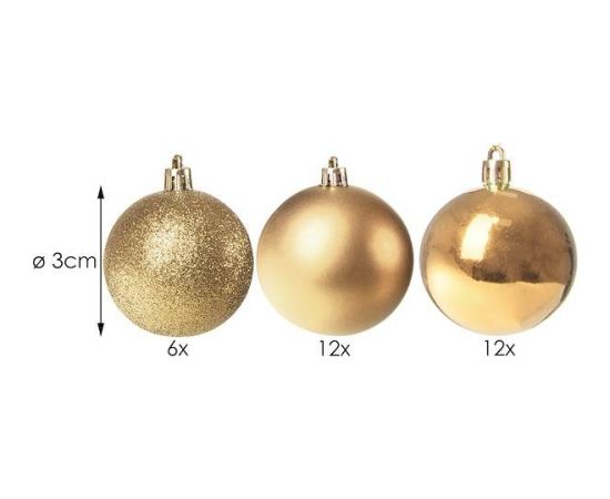 Ziemassvētku bumbiņas Springos CA0013 3cm 30gab