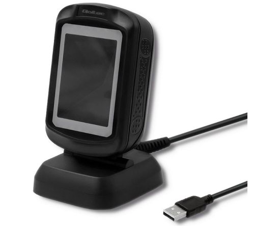 Qoltec 50864 Desktop QR & Barcode Scanner | USB