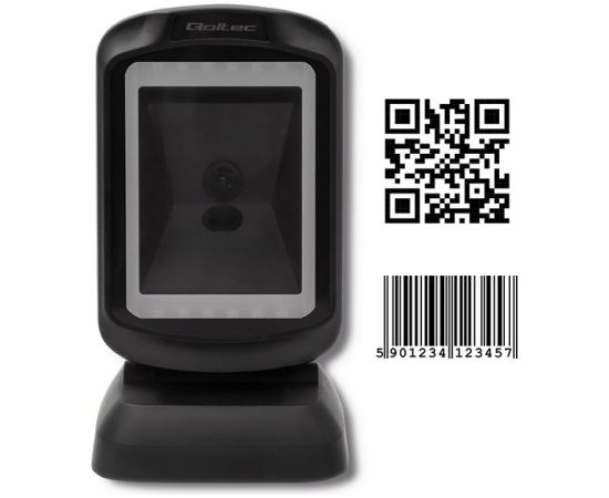 Qoltec 50864 Desktop QR & Barcode Scanner | USB