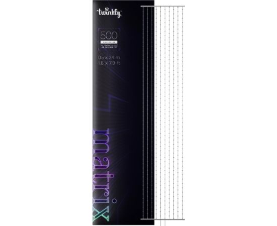 Twinkly Matrix - 500 RGB LED Pearl-shaped lights, clear wire, 1.7x7.8ft F-plug type