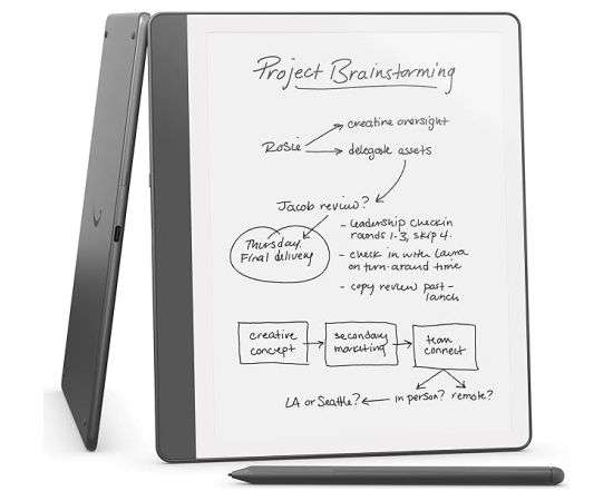 Amazon Ebook New Kindle Scribe - 2024 release 10.2” glare-free 32GB Wi-Fi (Without Lockscreen Ads) with Premium Pen Tungsten Grey