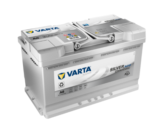VARTA A6 80Ah 800A 12V Silver (EN) xEV AGM 315x175x190 -+ B13 Start-Stop Plus Akumulators