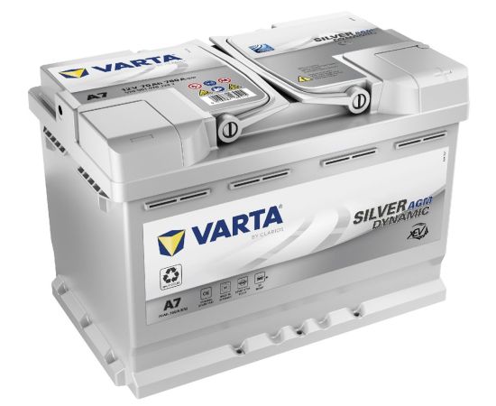 (Ir veikalā) VARTA A7 70Ah 760A 12V CCA Silver Dynamic xEV AGM (E39) 278x175x190 -+ B13 Akumulators