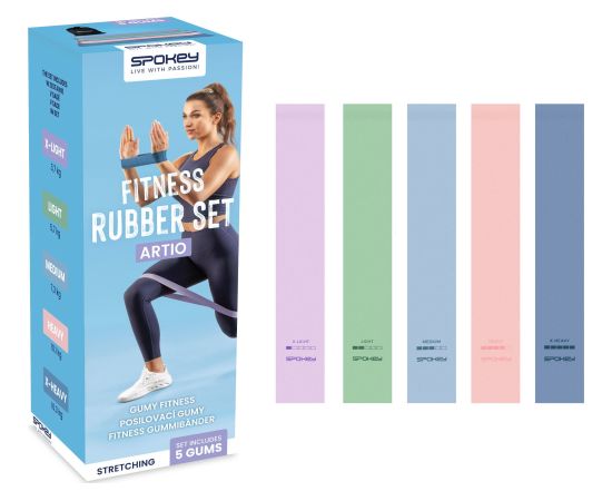 Fitnesa lentu komplekts (5 gab.) ar dažādu pretestības līmeni Spokey ARTIO