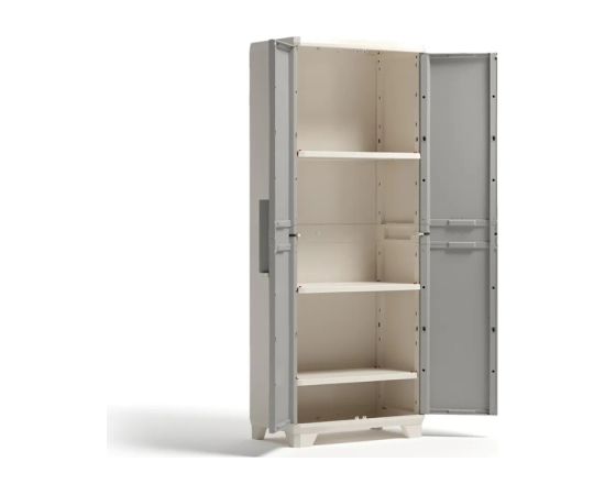 Keter Высокий шкаф из дерева Linear 68x39x173 см, светло-бежевый/светло-серый