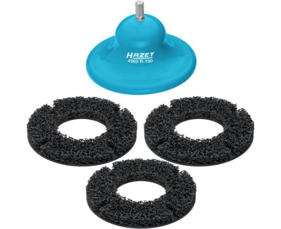 Hazet wheel hub grinder (base body + 3 grinding wheels), 160mm (blue, 4-part, 11mm external hexagon)