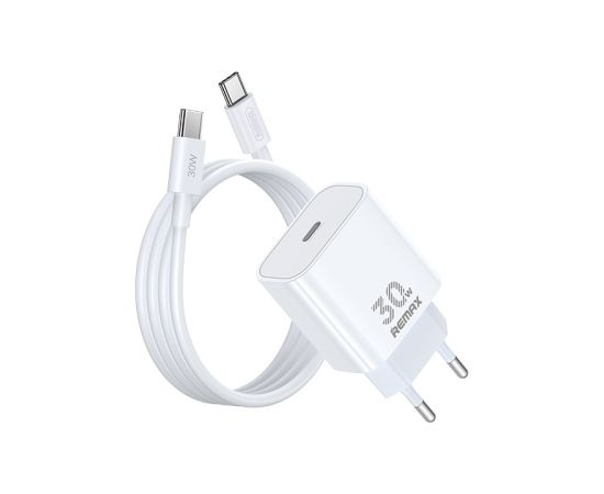Charger Remax RP-U71 30W GaN USB-C + USB-C to USB-C cable 1.0m white