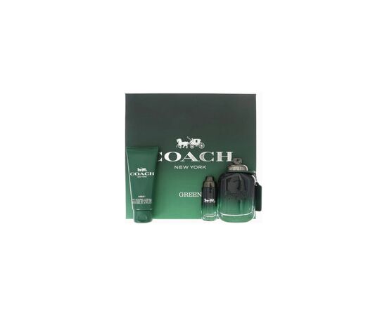 Coach Green for Men Gift set EDT 100 ml, miniature EDT 15 ml and shower gel 100 ml 100ml