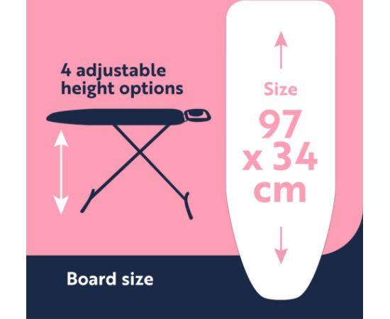 Beldray LA035723FEU7 Swift Ironing Board – Collapsible 97X 34 CM