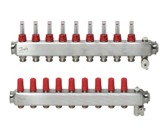 Danfoss SSM-9F kolektors ar plūsmas mērierīci, 9+9,1"