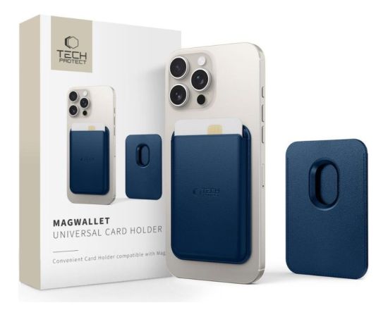 Tech-Protect Universal  MAGWALLET MAGSAFE UNIVERSAL MAGNETIC CARD HOLDER Navy Blue