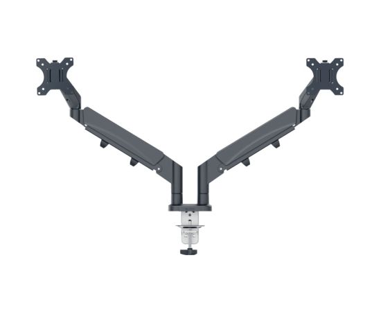 Leitz 65370089 Ergo Space Saving Dual Monitor Arm, Dark Grey