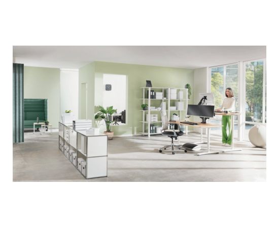 Leitz 65370089 Ergo Space Saving Dual Monitor Arm, Dark Grey