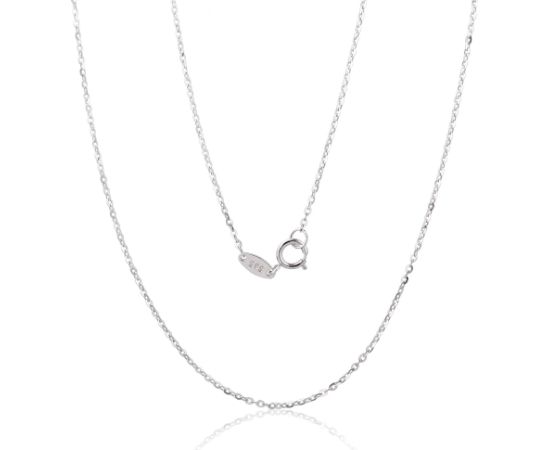Zelta ķēdīte Enkurs apaļš 1 mm, dimantu apstrādājums #1400080(Au-W), Baltais Zelts 585°, garums: 45 cm, 1.06 gr.
