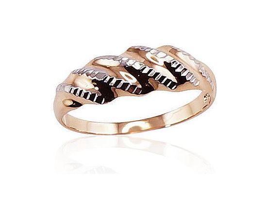 Золотое кольцо #1100171(Au-R+PRh-W), Красное Золото 585°, родий (покрытие), Размер: 20.5, 2.14 гр.