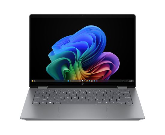 HP OmniBook X Flip AI 14-fk0009nn - Ryzen AI 5 340, 16GB, 512GB SSD, 14 2K 400-nit Touch, 5MP IR cam, US backlit keyboard, 59Wh, Meteor silver, Win 11 Home, 1 years / BP7R0EA#ABB