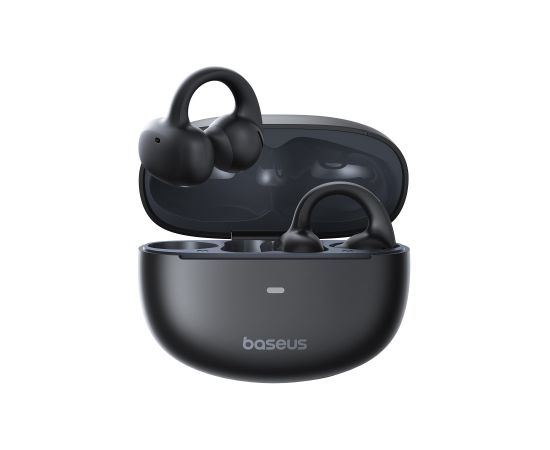 Baseus Atvērtās bezvadu Bluetooth 5.4 austiņas Bowie MC1 ar uzlādes futrālīti, melnas, melnas