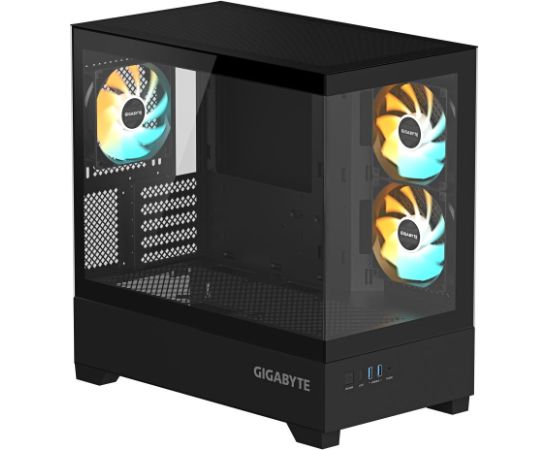 Case GIGABYTE C201 PANORAMIC MidiTower Case product features Rackmountable/Removeable HDD basket/Transparent panel Not included MicroATX MiniITX Colour Black GB-C201P