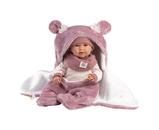 Llorens Lelle zīdainis Mimi 42 cm (sedziņa, raud, runā, ar mānekli, mīkstais ķermenis) Spānija LL74130