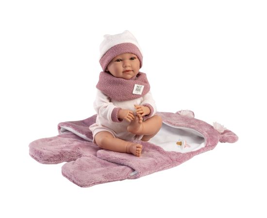 Llorens Lelle zīdainis Mimi 42 cm (sedziņa, raud, runā, ar mānekli, mīkstais ķermenis) Spānija LL74130