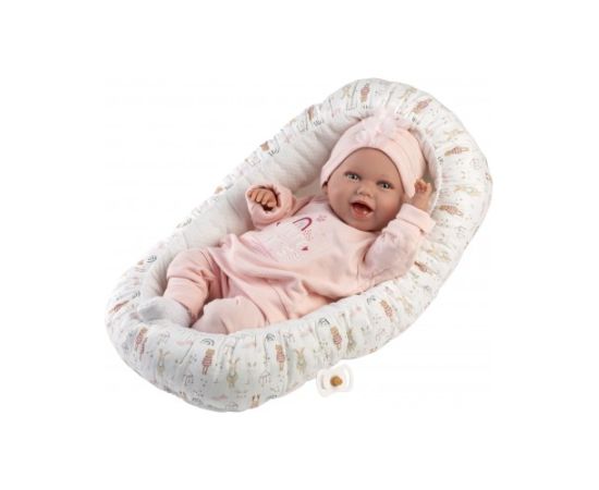 Llorens Lelle zīdainis Mimi 42 cm (spilvens, smejas, runā, ar mānekli, mīkstais ķermenis) Spānija LL74122