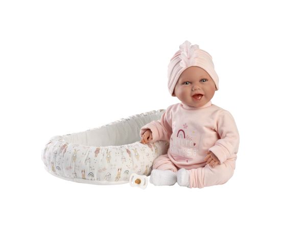 Llorens Lelle zīdainis Mimi 42 cm (spilvens, smejas, runā, ar mānekli, mīkstais ķermenis) Spānija LL74122