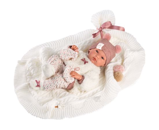 Llorens Lelle zīdainis Bimba meitene ar sedziņu un mānekli (vinila ķermenis) 35 cm Spānija LL63576