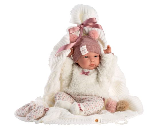 Llorens Lelle zīdainis Bimba meitene ar sedziņu un mānekli (vinila ķermenis) 35 cm Spānija LL63576
