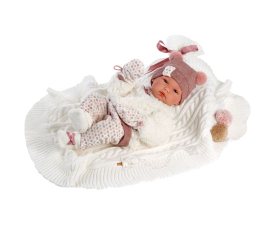 Llorens Lelle zīdainis Bimba meitene ar sedziņu un mānekli (vinila ķermenis) 35 cm Spānija LL63576