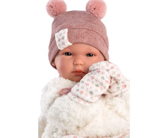Llorens Lelle zīdainis Bimba meitene ar sedziņu un mānekli (vinila ķermenis) 35 cm Spānija LL63576