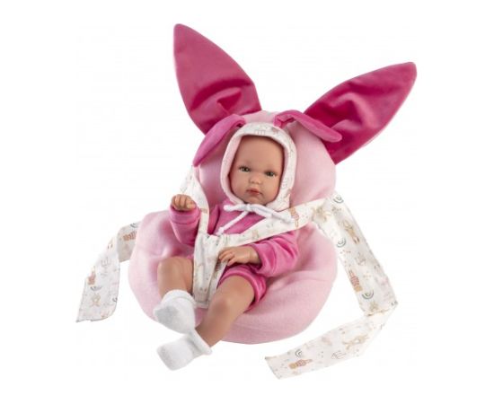 Llorens Lelle zīdainis Bimba meitene ar sedziņu un mānekli (vinila ķermenis) 35 cm Spānija LL63506