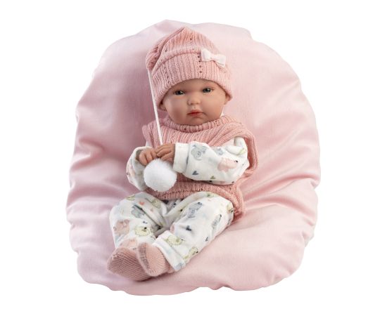 Llorens Lelle zīdainis Bimba meitene ar sedziņu un mānekli (vinila ķermenis) 35 cm Spānija LL63504
