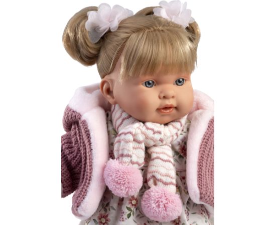 Llorens Lelle Aleksandra 42 cm, raud, runā, ar mānekli, mīkstais ķermenis Spānija LL42288