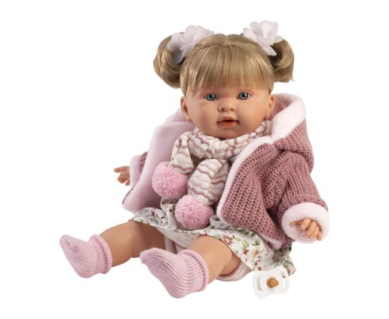 Llorens Lelle Aleksandra 42 cm, raud, runā, ar mānekli, mīkstais ķermenis Spānija LL42288