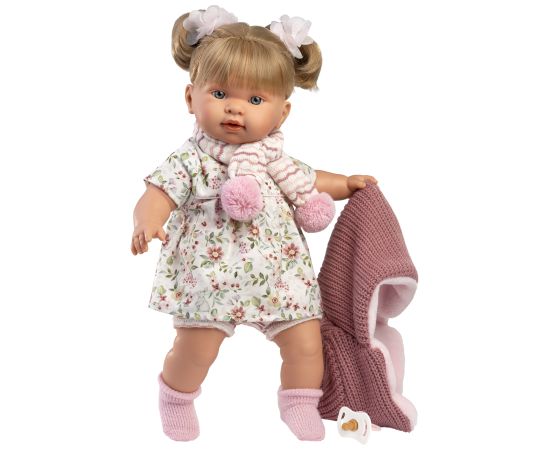 Llorens Lelle Aleksandra 42 cm, raud, runā, ar mānekli, mīkstais ķermenis Spānija LL42288