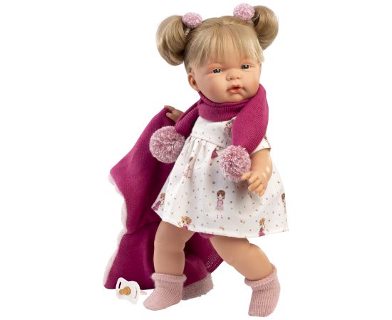 Llorens Lelle Joelle 38 cm, raud, runā, ar mānekli, mīkstais ķermenis Spānija LL38364
