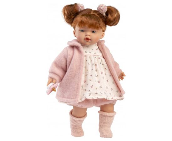 Llorens Lelle Lea 33 cm, raud, runā, ar mānekli, mīkstais ķermenis Spānija LL33160