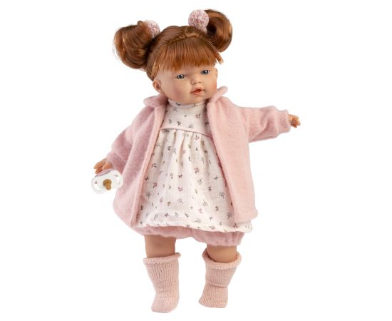 Llorens Lelle Lea 33 cm, raud, runā, ar mānekli, mīkstais ķermenis Spānija LL33160